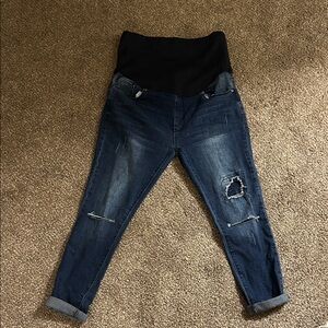 Boohoo Blue Maternity Jeans